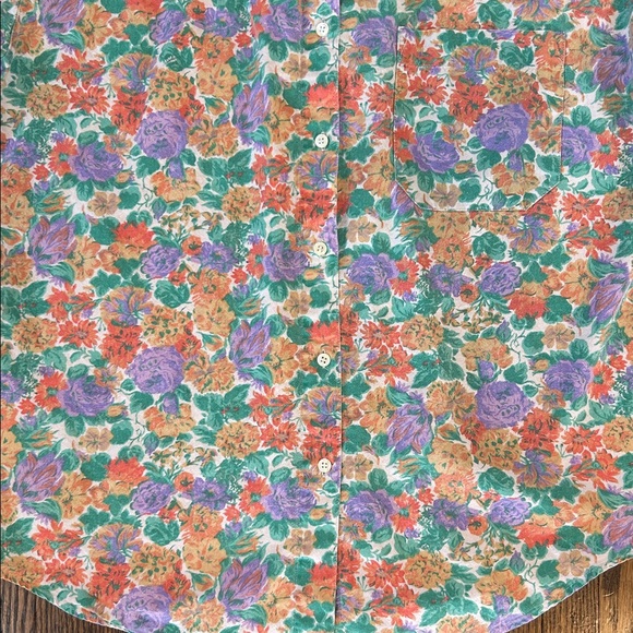 Vintage 90s Gap Floral Printed Canvas Shirt - Picture 8 of 10
